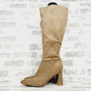 NEW Bandolino Kyla Tan Faux Suede Pointed Toe Heeled Knee High Boots E819